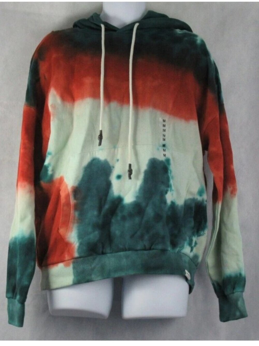 Eleven Paris Men's Pullover Hoodie, Multicolor Tie Dye, Medium